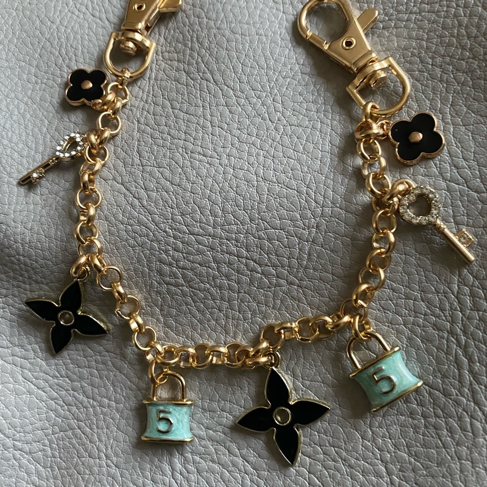 Padlock and key chain charm for purses